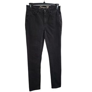 Seven7 Black Wash High Rise Skinny Jeans Comfort‎ Stretch Denim Size 10